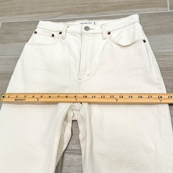 Abercrombie & Fitch The ‘90s Straight Ultra High Rise in Cream Vent Hem Sz 27/4R - Picture 12 of 16